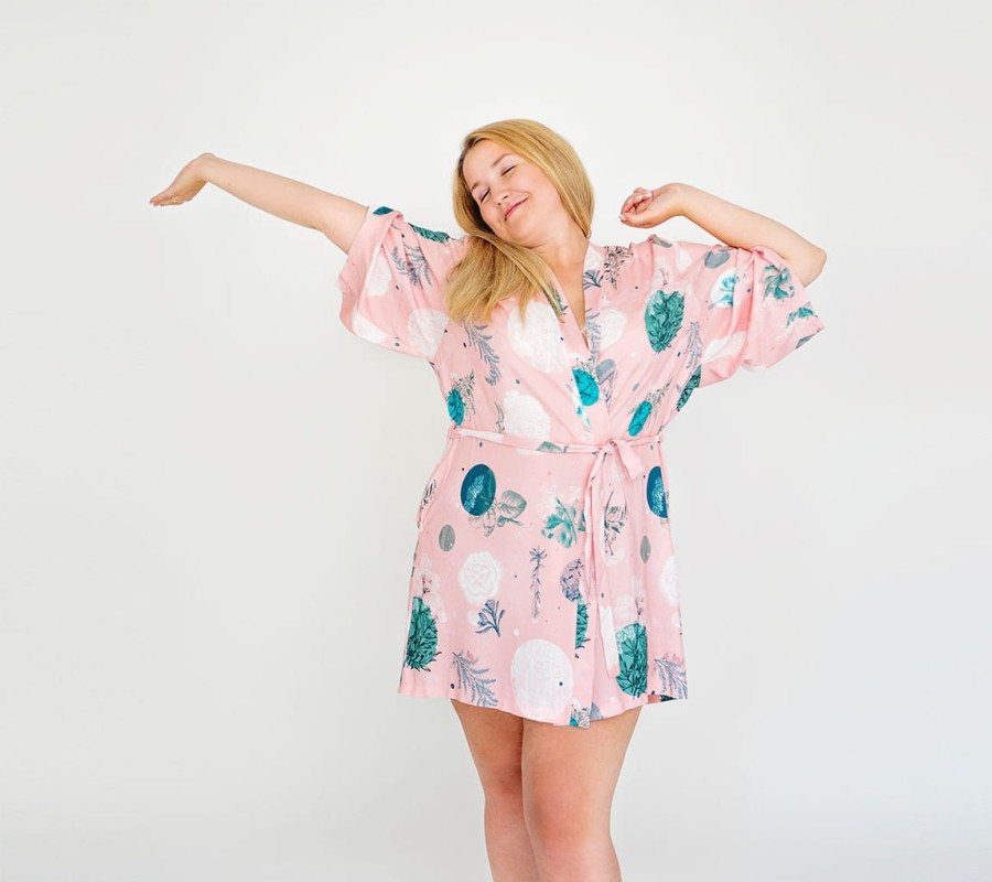 Szlafrok / kimono bambusowe - Rose Garden / Lullalove