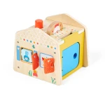 Drewniany domek manipulacyjny Zabawa w chowanego 12m+ / Lilliputiens