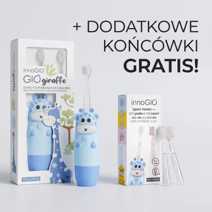 Soniczna Szczoteczka do zębów dla dzieci GIOgiraffe niebieska / InnoGIO