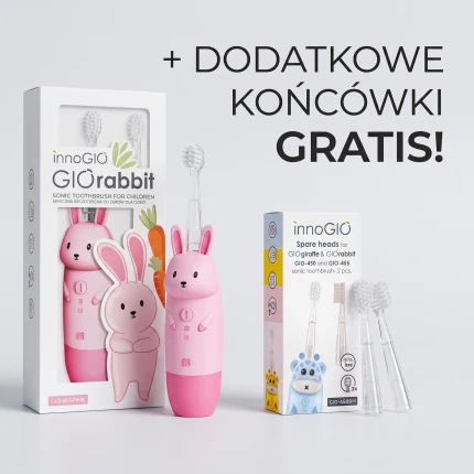 Soniczna Szczoteczka do zębów dla dzieci GIOrabbit różowa / InnoGIO