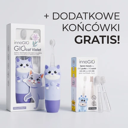 Soniczna szczoteczka dla dzieci GIOcat Violet / InnoGIO