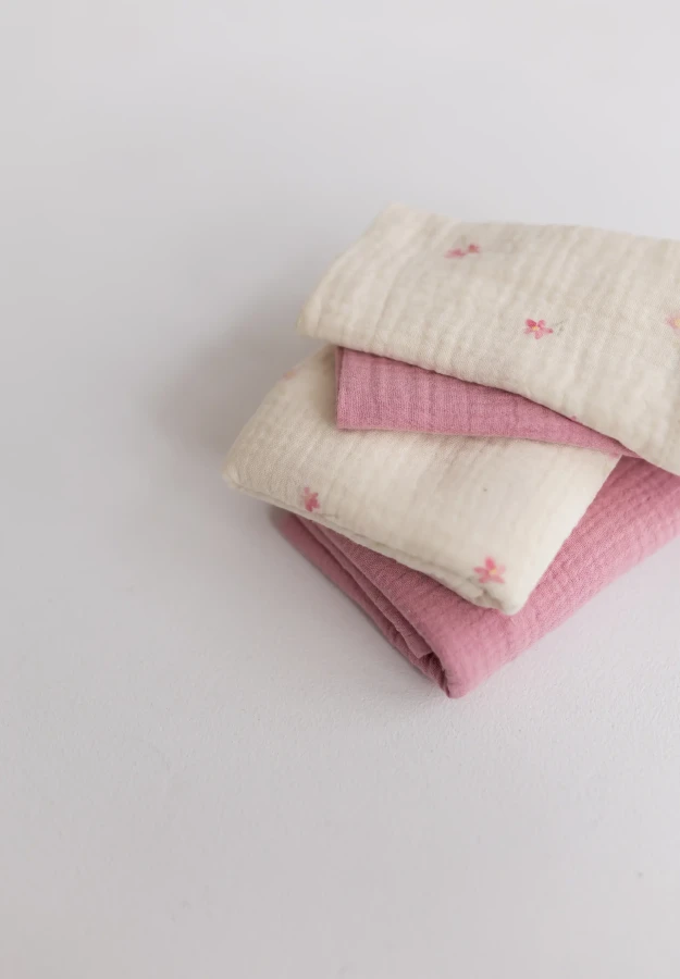 Zestaw Mini pieluszek muślinowych Pink Flora & Raspberry, 2szt. / The Slings
