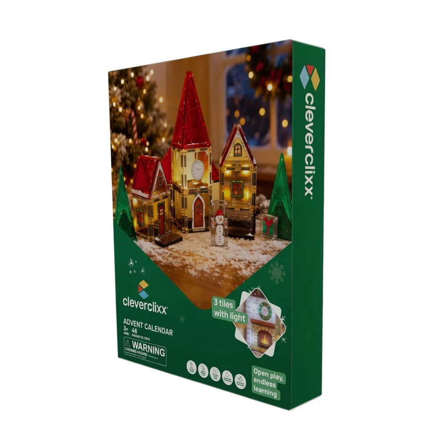 Klocki magnetyczne Christmas Village Advent Calendar 46 el. / Cleverclixx