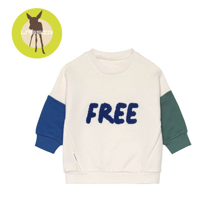 Bluza z bawełny organicznej GOTS Little Gang Free milky / Lassig