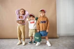 Bluza z kapturem z bawełny organicznej GOTS Little Gang Fun caramel / Lassig