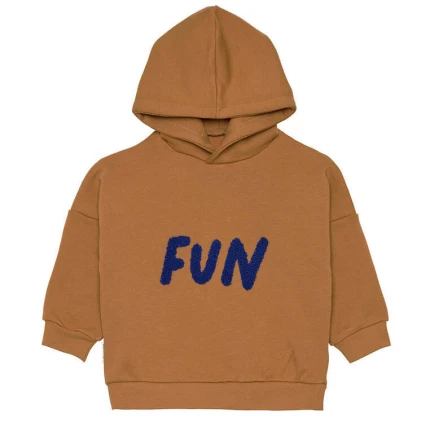 Bluza z kapturem z bawełny organicznej GOTS Little Gang Fun caramel / Lassig