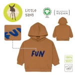 Bluza z kapturem z bawełny organicznej GOTS Little Gang Fun caramel / Lassig