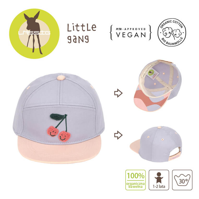 Czapka z daszkiem dziecięca Little Gang Cherry - lilac peach / Lassig