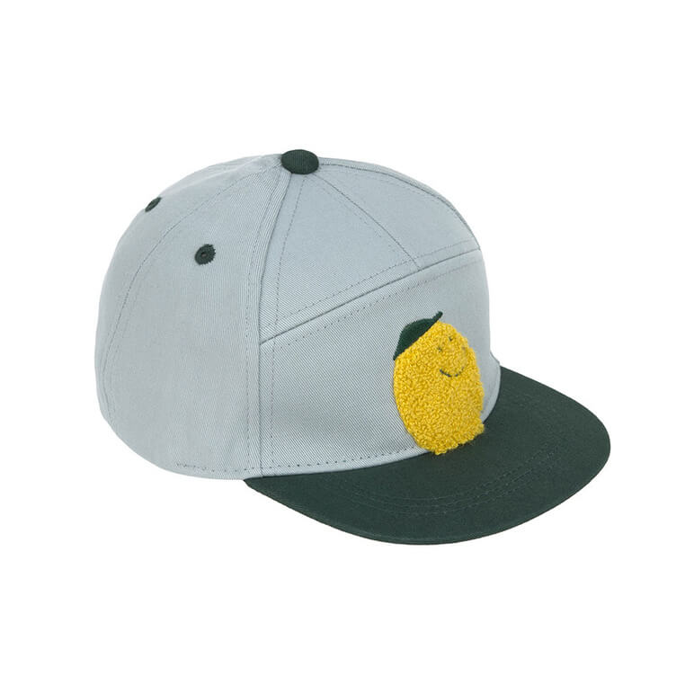 Czapka z daszkiem dziecięca Little Gang Lemon - light blue, dark green / Lassig