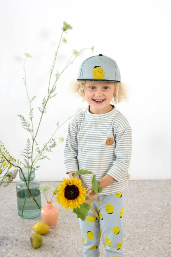 Czapka z daszkiem dziecięca Little Gang Lemon - light blue, dark green / Lassig