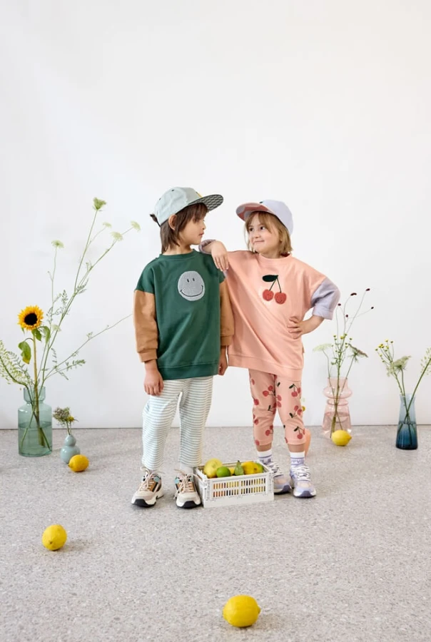 Czapka z daszkiem dziecięca Little Gang Lemon - light blue, dark green / Lassig