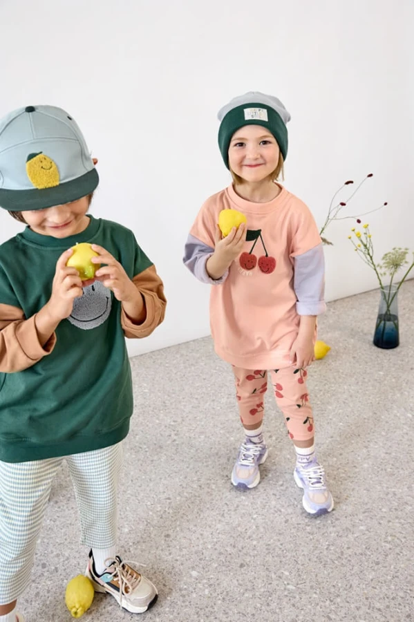 Czapka z daszkiem dziecięca Little Gang Lemon - light blue, dark green / Lassig