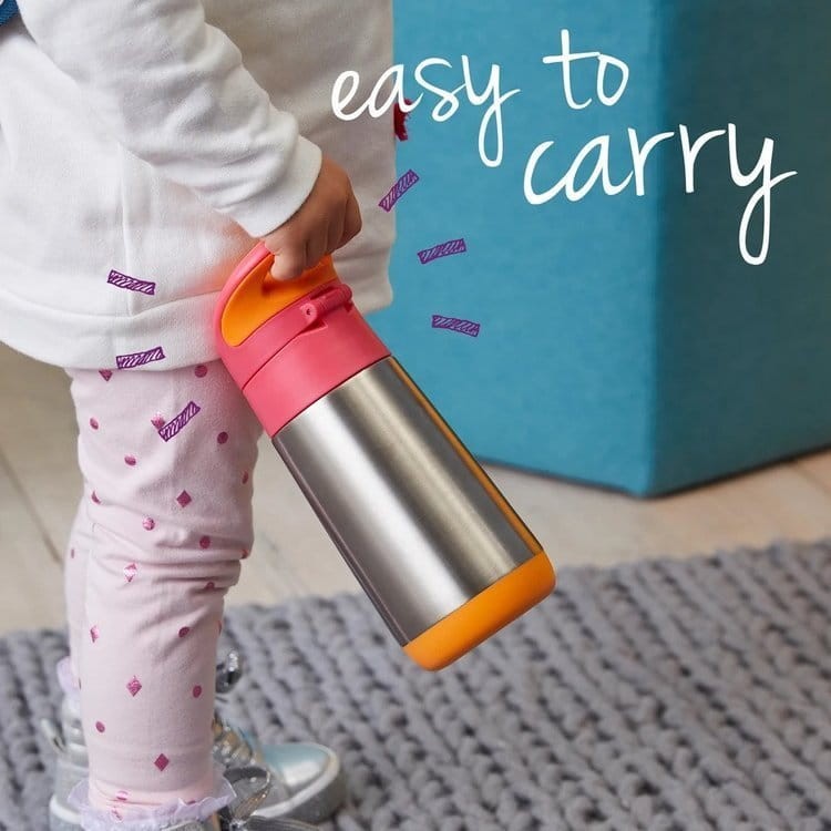 TERMOBUTELKA ZE SŁOMKĄ BLU SLATE 350 ML / b.box