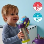 TERMOBUTELKA ZE SŁOMKĄ BLU SLATE 350 ML / b.box