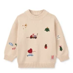 Bawełniany sweter dziecięcy Orlane - Festive, Sandy, Embroidery / Liewood