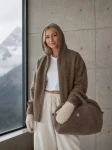 Rękawiczki dla dorosłych wełniane Nevada - beige / Zaffiro