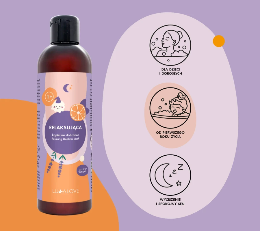 Mocno relaksująca kąpiel na dobranoc - koncentrat do kąpieli, 250 ml / Lullalove