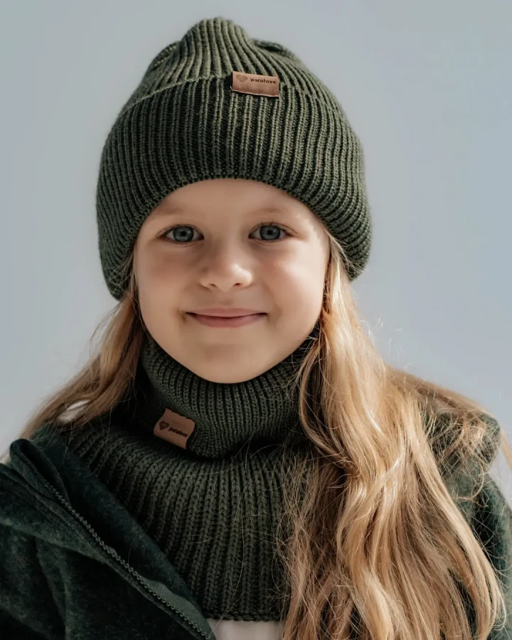 Czapka zimowa merino WINTER KHAKI / Patulove