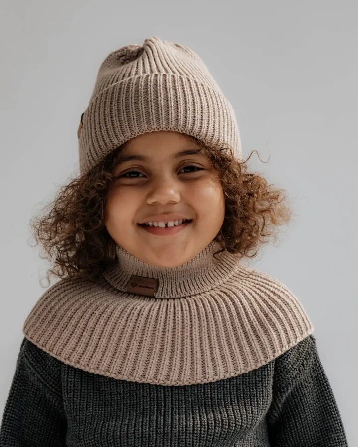 Komin z golfem merino WINTER LATTE / Patulove
