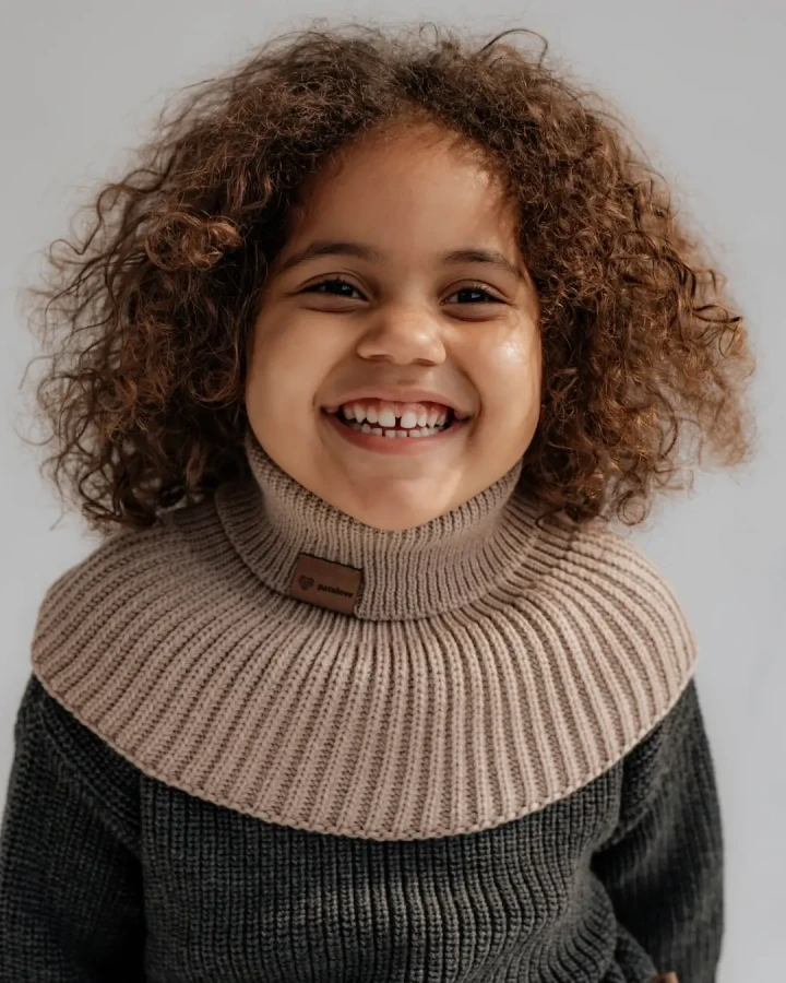Komin z golfem merino WINTER LATTE / Patulove