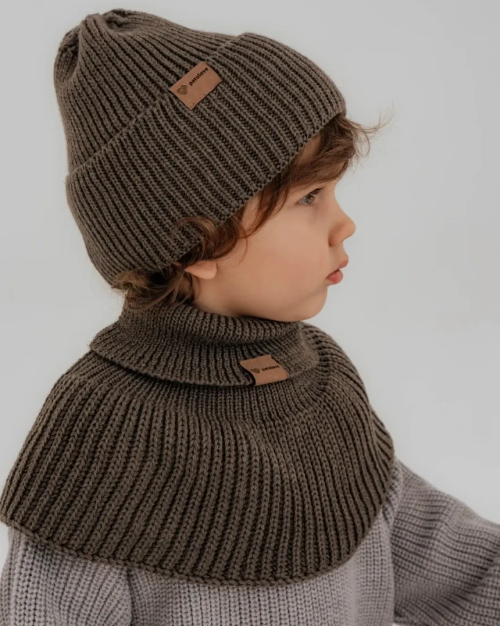 Komin z golfem merino WINTER COCOA / Patulove