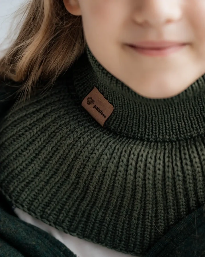 Komin z golfem merino WINTER KHAKI / Patulove