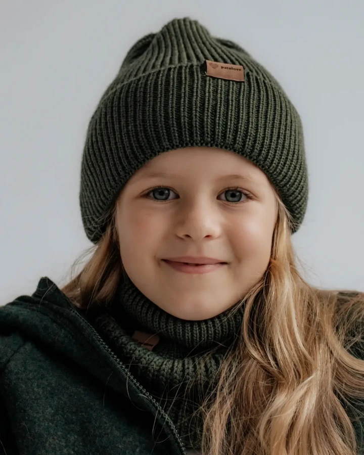 Komin z golfem merino WINTER KHAKI / Patulove