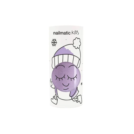 Lakier do paznokci dla dzieci zmywalny wodą, 8ml - Piglou, Liliowy z Brokatem / Nailmatic