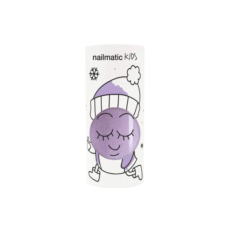 Lakier do paznokci dla dzieci zmywalny wodą, 8ml - Piglou, Liliowy z Brokatem / Nailmatic