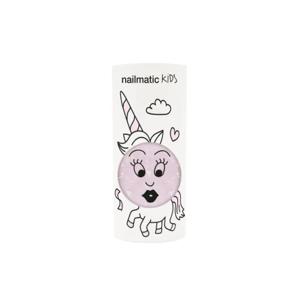 Lakier do paznokci dla dzieci zmywalny wodą, 8ml - Polly, Transparentny Róż z Brokatem / Nailmatic