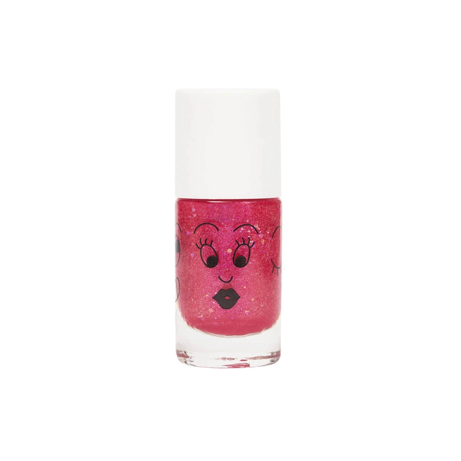 Lakier do paznokci dla dzieci zmywalny wodą, 8ml - Sisi, Różowy z Brokatem / Nailmatic