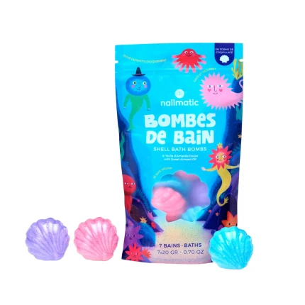 Musujące kule do kąpieli dla dzieci - Nailmatic Shell, 7 x 20 g / Nailmatic
