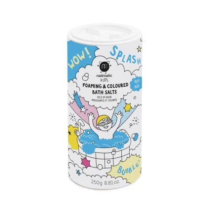 Musująca sól do kąpieli barwiąca wodę dla dzieci Splash, 250 g - Niebieska / Nailmatic