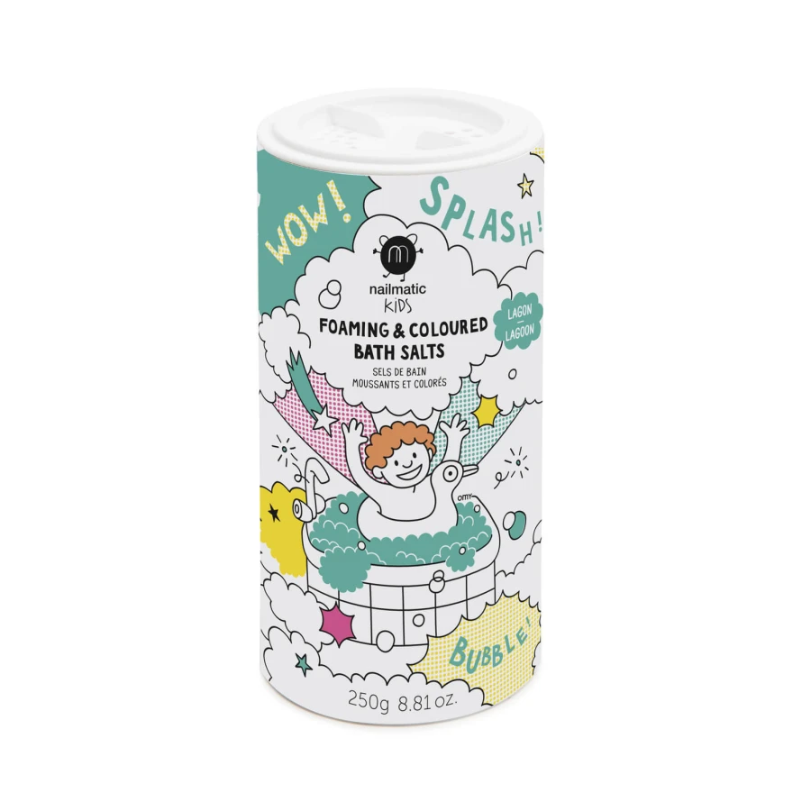 Musująca sól do kąpieli barwiąca wodę dla dzieci Splash, 250 g - Zielona / Nailmatic
