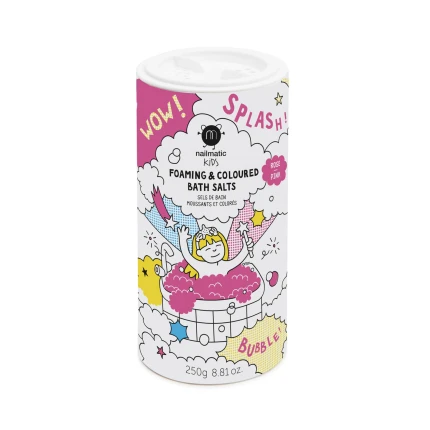 Musująca sól do kąpieli barwiąca wodę dla dzieci Splash, 250 g - Różowa / Nailmatic