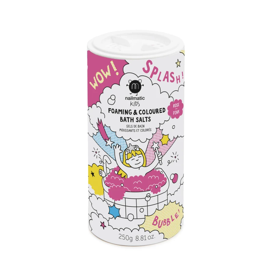 Musująca sól do kąpieli barwiąca wodę dla dzieci Splash, 250 g - Różowa / Nailmatic
