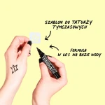 Zmywalne markery do ciała dla dzieci z szablonami do tatuaży - Brązowy i Czarny / Nailmatic