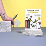 Zmywalne markery do ciała dla dzieci z szablonami do tatuaży - Brązowy i Czarny / Nailmatic