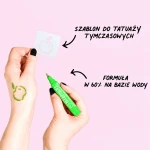 Zmywalne markery do ciała dla dzieci z szablonami do tatuaży - Zielony i Różowy / Nailmatic