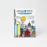 Zmywalne markery do ciała dla dzieci z szablonami do tatuaży - Żółty i Niebieski / Nailmatic