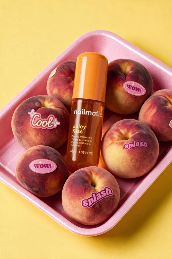 Perfumowana mgiełka do ciała i włosów dla dzieci - Juicy Kiss, Brzoskwinia, 40ml / Nailmatic
