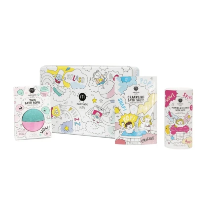 Zestaw Prezentowy do Kąpieli dla Dzieci Splash Bath Box, Pink & Lagoon - Sole i Kula do Kąpieli / Nailmatic