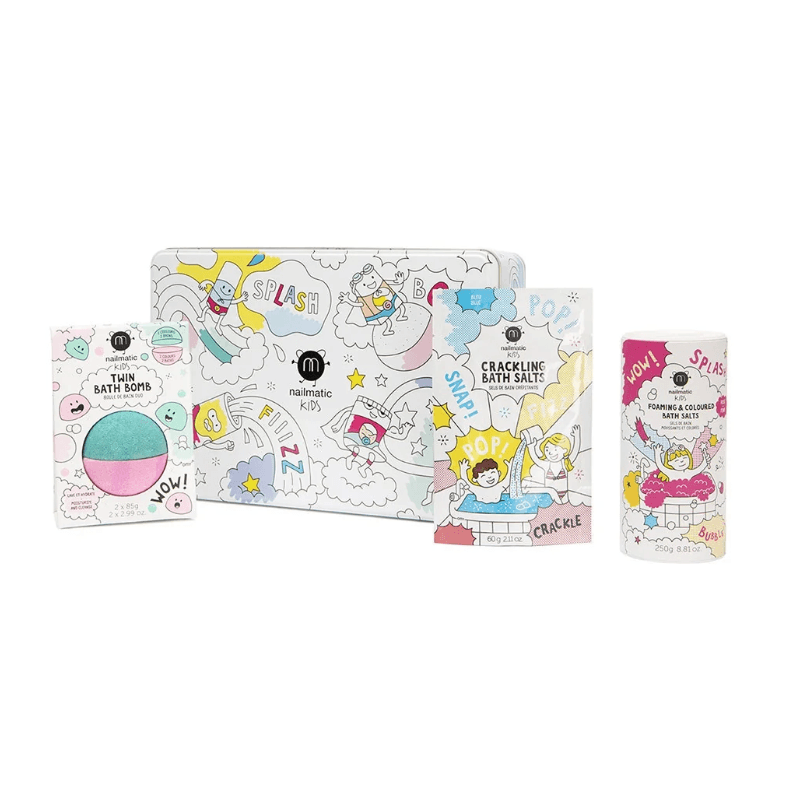Zestaw Prezentowy do Kąpieli dla Dzieci Splash Bath Box, Pink & Lagoon - Sole i Kula do Kąpieli / Nailmatic