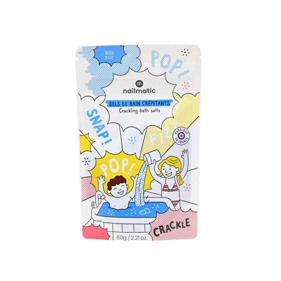 Strzelająca Sól do Kąpieli dla Dzieci, 60 g - Niebieska / Nailmatic