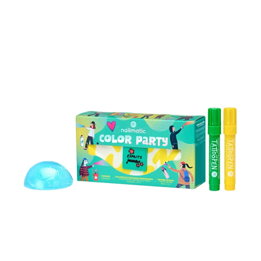 Zestaw Kosmetyków dla Dzieci z Nerką Color Party, Lakier, Błyszczyk i Żel z Brokatem / Nailmatic