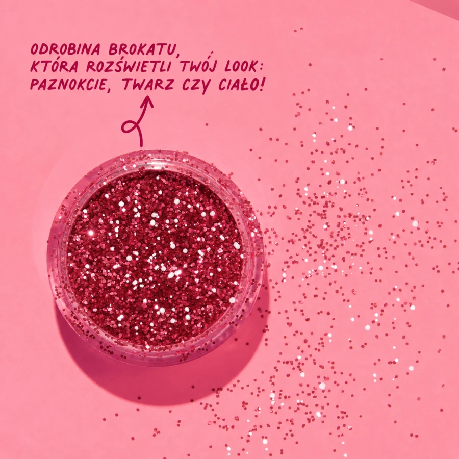 Zestaw do Manicure Glitter Nail Gang, Czerwony Lakier i Różowy Brokat / Nailmatic