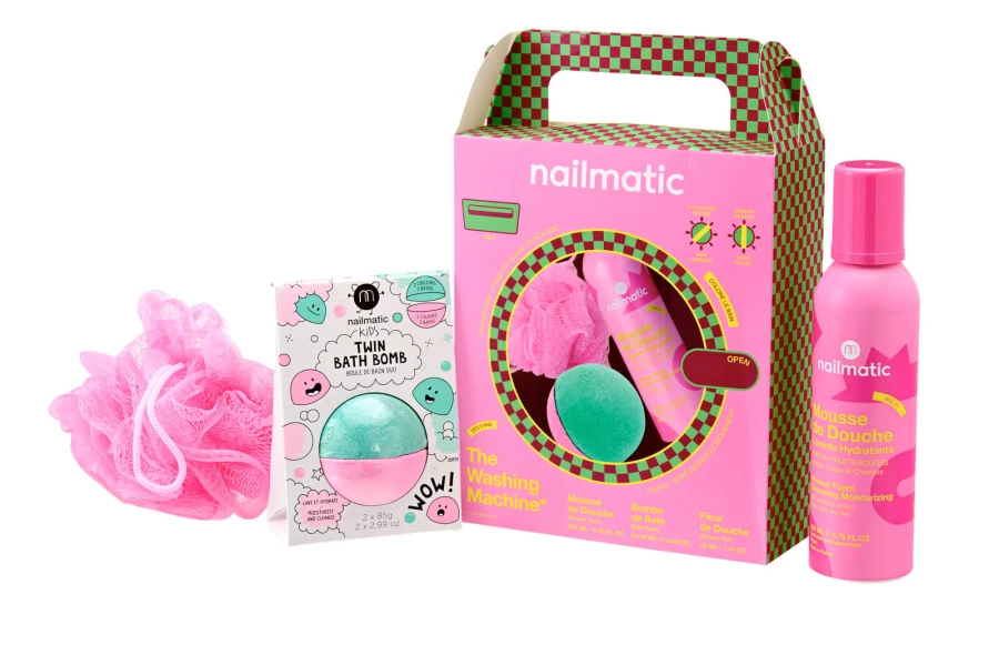 Zestaw Prezentowy do Kąpieli dla Dzieci The Washing Machine Rose Różowy / Nailmatic