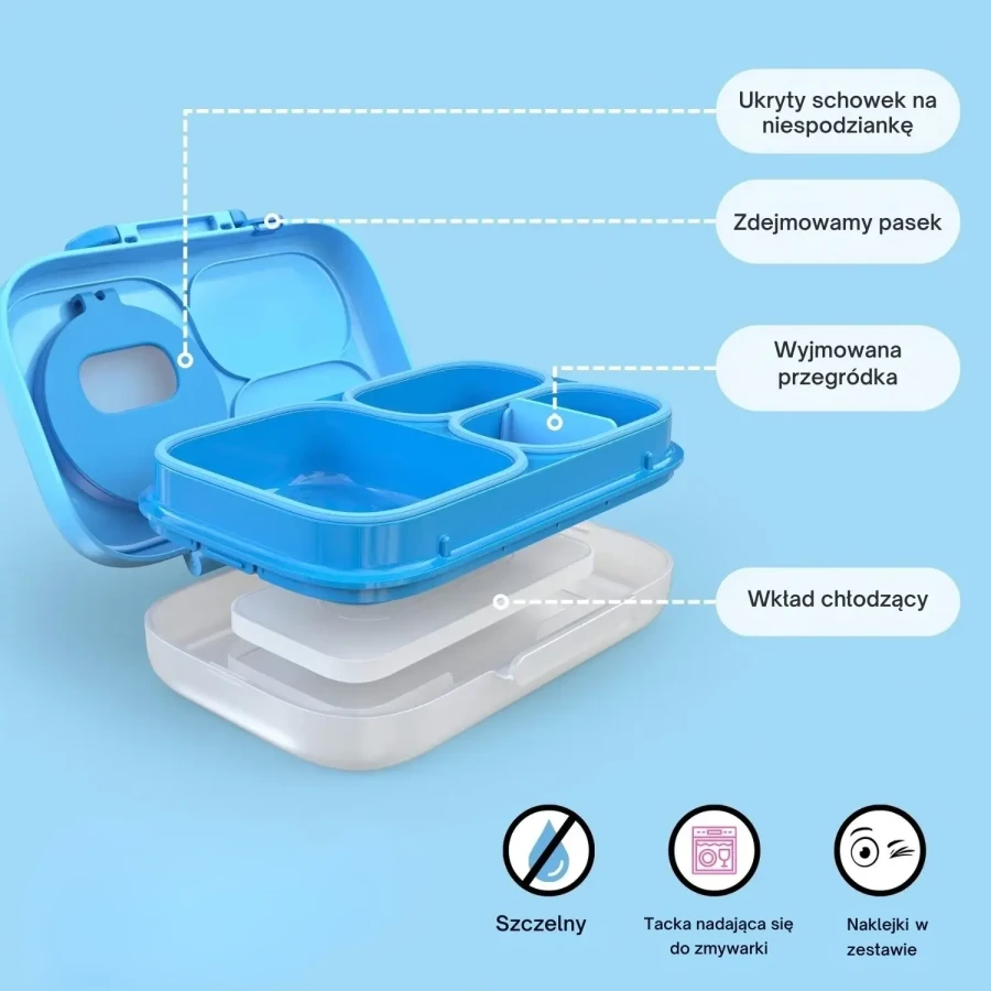 OMIEBOX LITE lunch box z wkładem chłodzącym, Surf Blue / OMIE