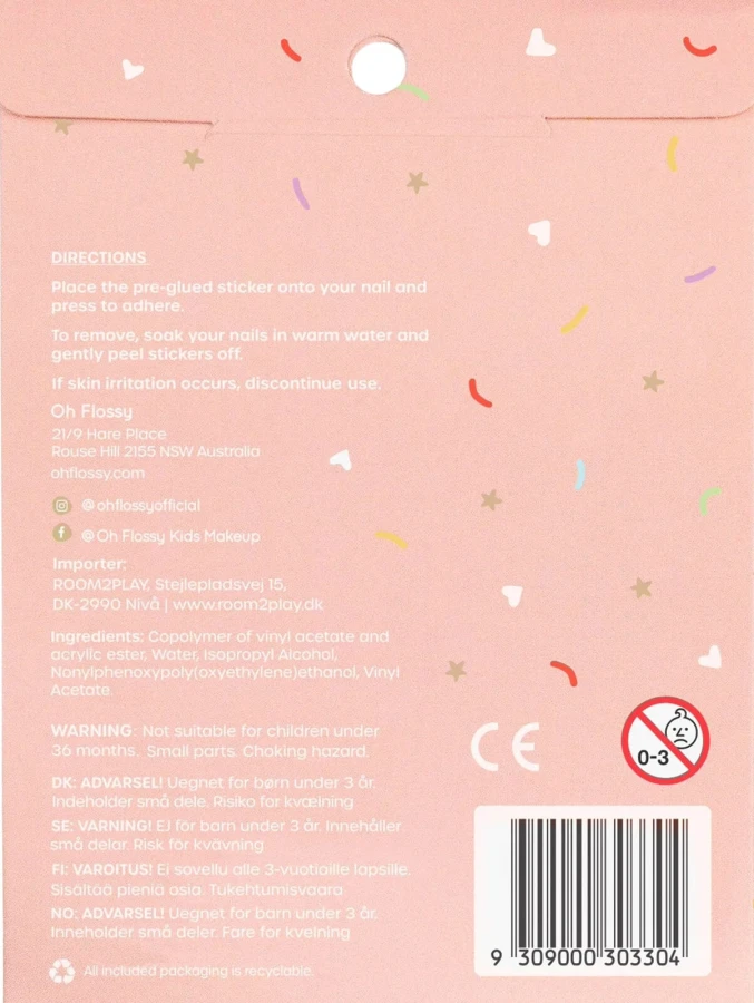 Naklejki na paznokcie dla dzieci - FRENCH FLAIR, hipoalergiczne / Oh Flossy