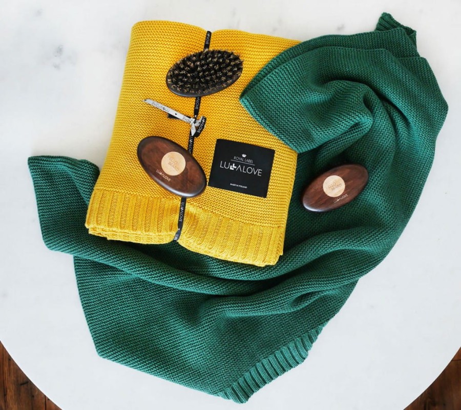 Bambusowy koc 80x100 BUTELKOWA ZIELEŃ / Lullalove